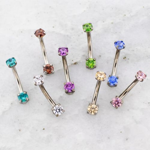 16G Titanium Front Facing Curve with Premium Zirconia