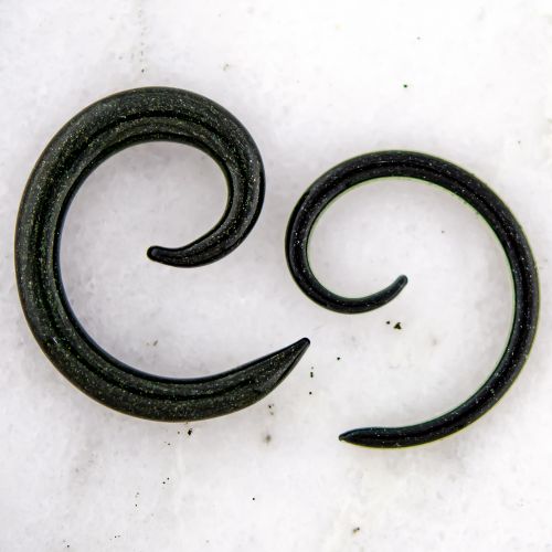 BLACK BLING GLASS SPIRALS BLACK BLING GLASS SPIRALS