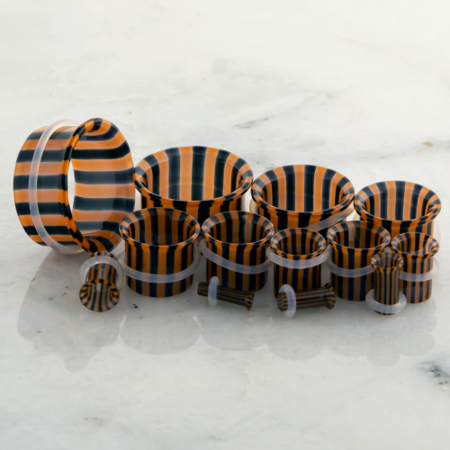 SINGLE FLARE GLASS TUNNEL - BLACK AND LAVA