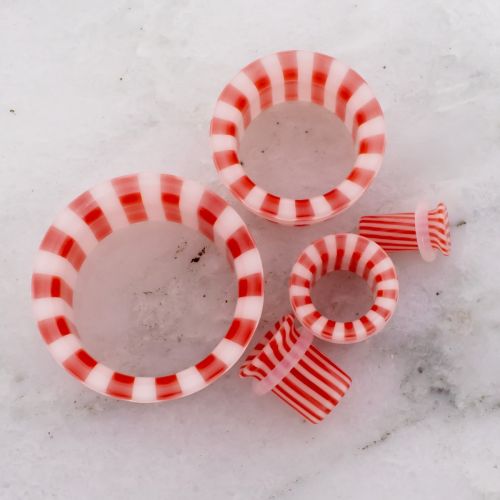 BOROSILICATE GLASS RED/ WHITE TUNNEL
