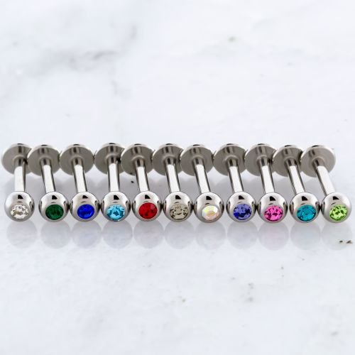 STEEL EXTERNALLY THREADED GEM LABRET ASSORTMENTS