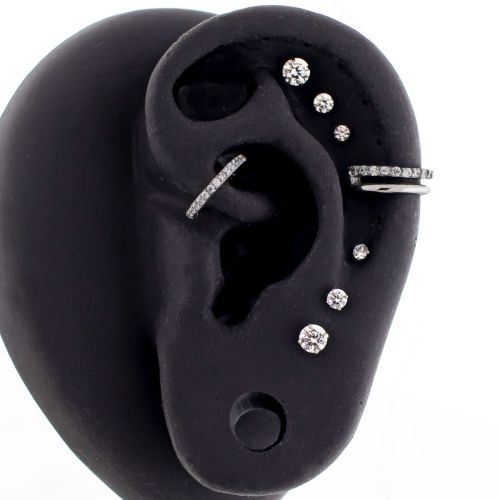 Steel Internally Threaded- Cosmos Ear Curation- Clear 