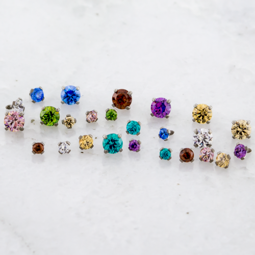 14G STEEL PRONG SET ROUND PREMIUM ZIRCONIA