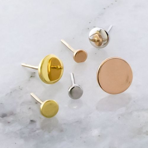 18KT Gold Threadless Plain Disc