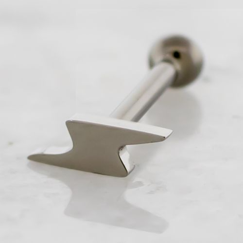 Titanium Threadless Barbell w/ Lightning Bolt End
