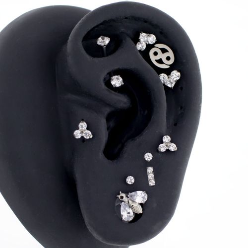 Titanium Threadless- Astrology/ Cancer- Ear Curation