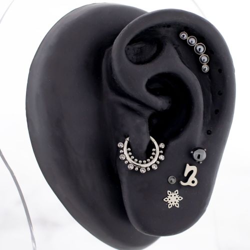 Titanium Threadless- Astrology/ Capricorn- Ear Curation