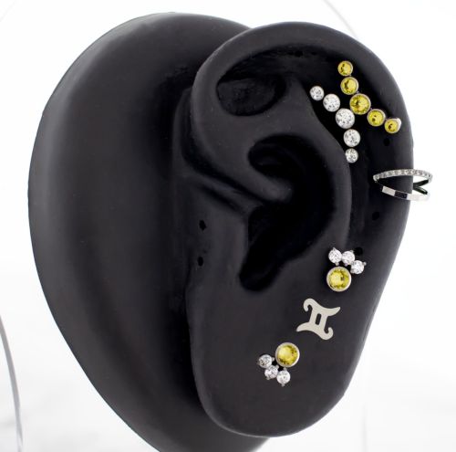 Titanium Threadless- Astrology/ Gemini - Ear Curation