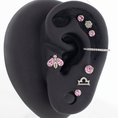 Titanium Threadless- Astrology/ Libra- Ear Curation