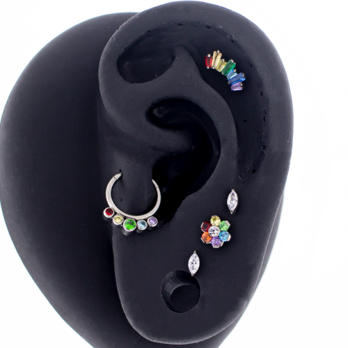Titanium Threadless- Rainbow Pride Ear Curation