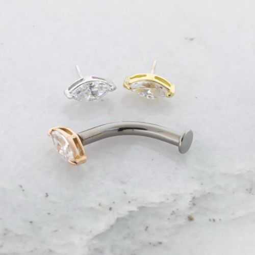 Titanium Floating Navel with 18k Marquise Gem