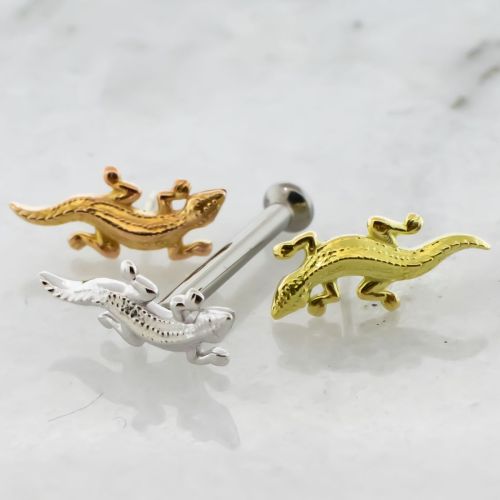 Titanium Helix Labret with 18KT Gold Crocodile End