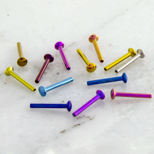 18G & 16G TITANIUM THREADLESS HELIX LABRETS POST ONLY