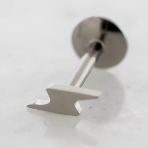 Titanium Threadless Labret w/ Lightning Bolt End