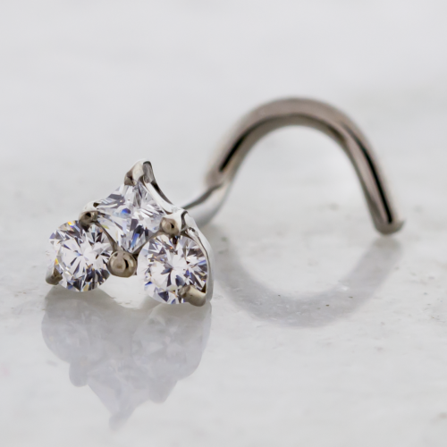 Titanium Threadless Nose Screw w/ Square Trinity End