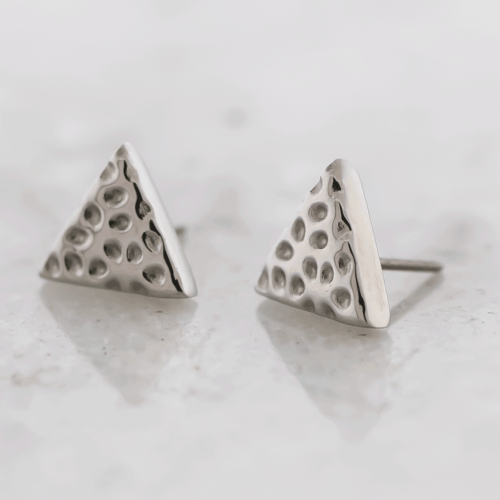 Titanium Threadless Hammered Textured Triangle End