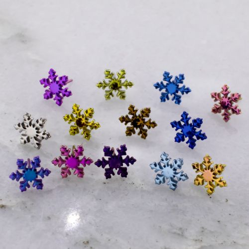 Titanium Threadless Snowflake End
