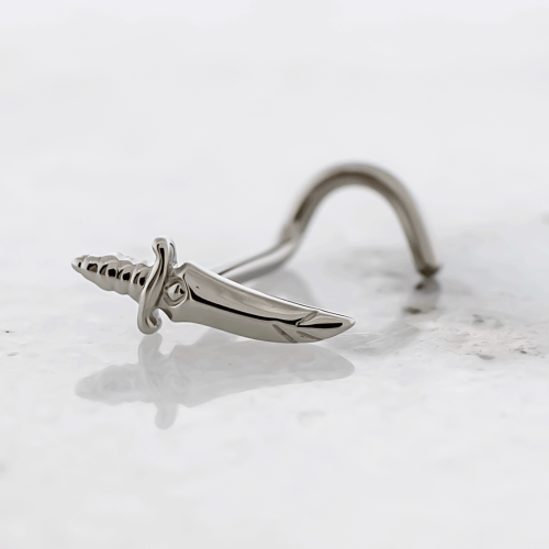 Titanium Threadless Nose Screw w/ Sword End